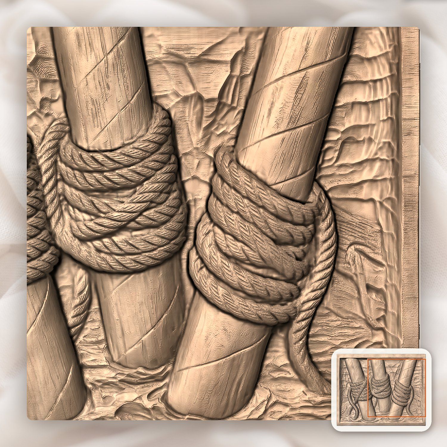 Venice Gondola Mooring Poles CNC Relief STL bas-relief STL — view 9