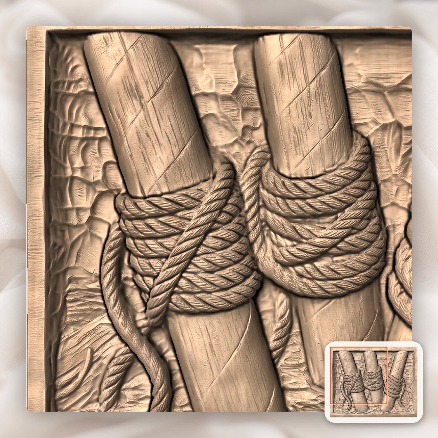 Venice Gondola Mooring Poles CNC Relief STL bas-relief STL — view 10