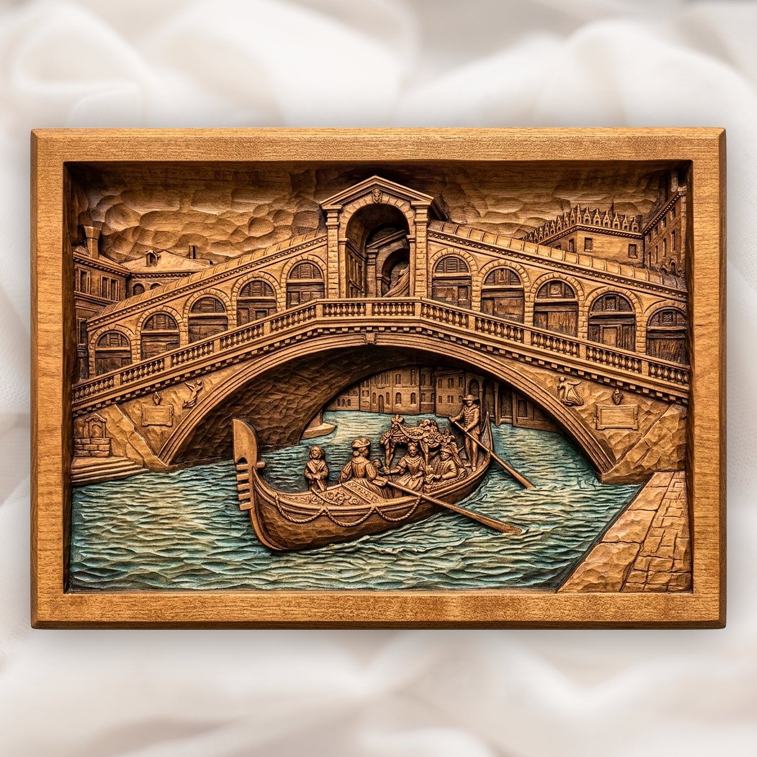 Venice Rialto Bridge Canal Gondola CNC Relief STL bas-relief STL design