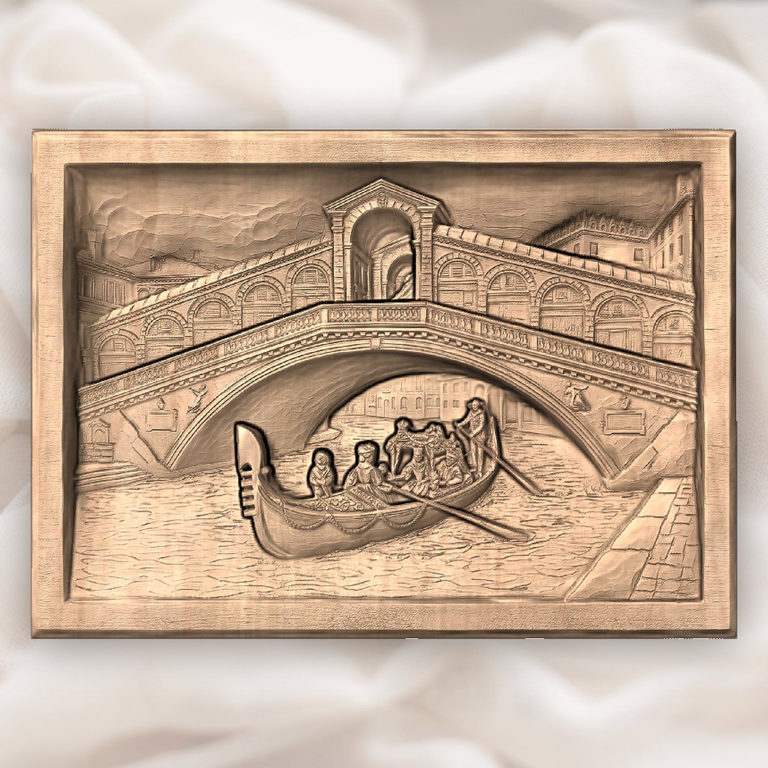 Venice Rialto Bridge Canal Gondola CNC Relief STL bas-relief STL — view 4