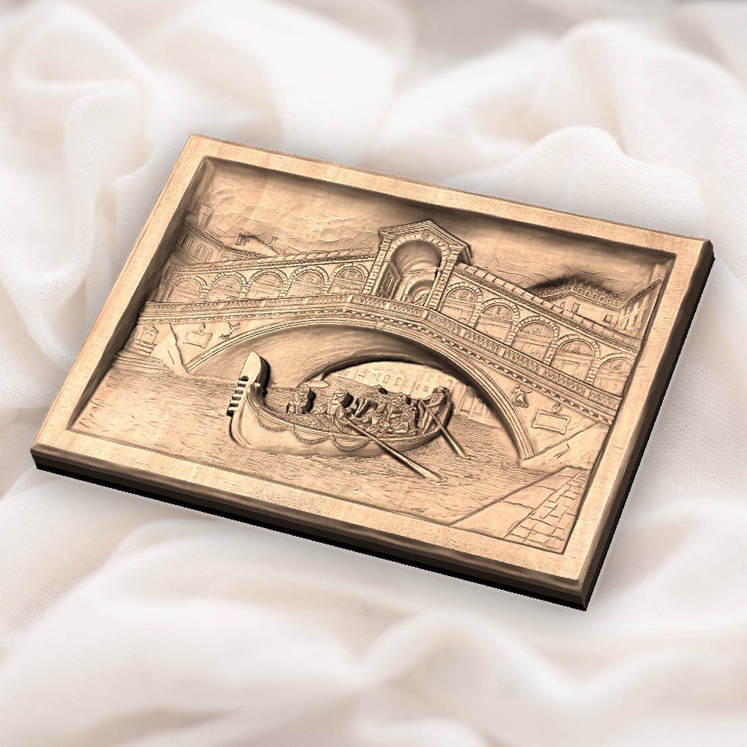 Venice Rialto Bridge Canal Gondola CNC Relief STL bas-relief STL — view 5