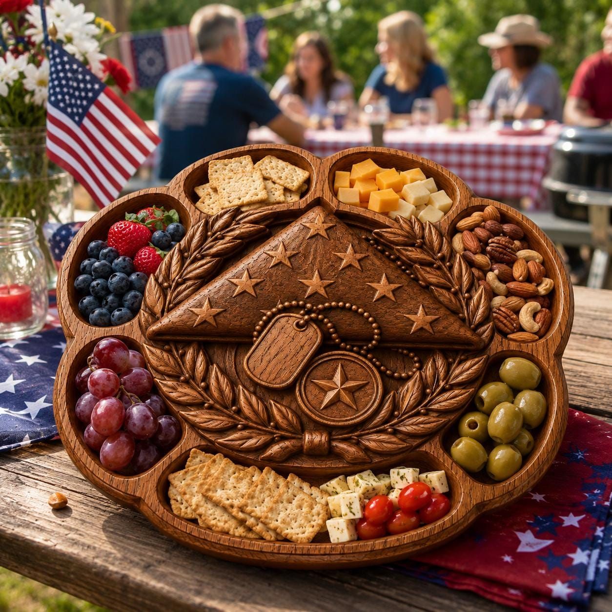 Veteran Honor Serving Tray STL for CNC Router bas-relief STL — view 4