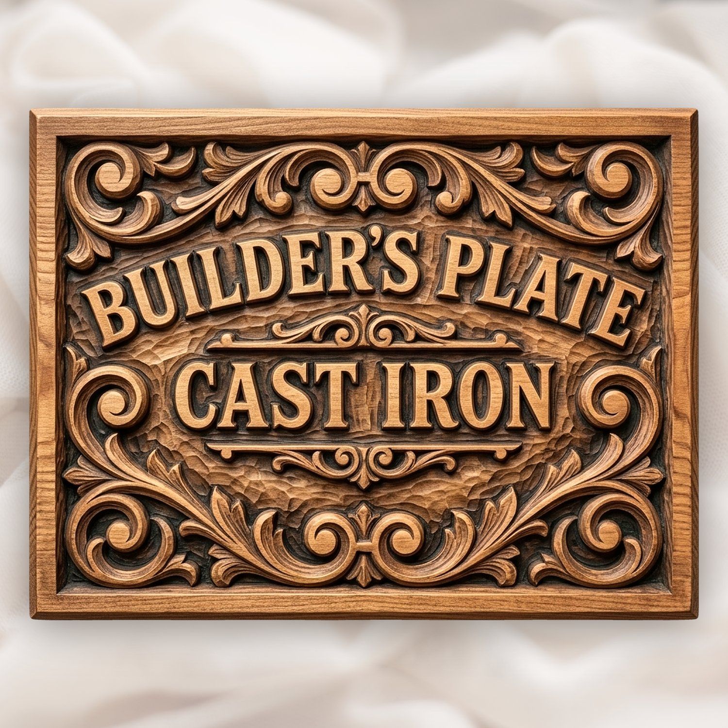 Victorian Builder's Plate Cast Iron CNC Relief STL bas-relief STL design