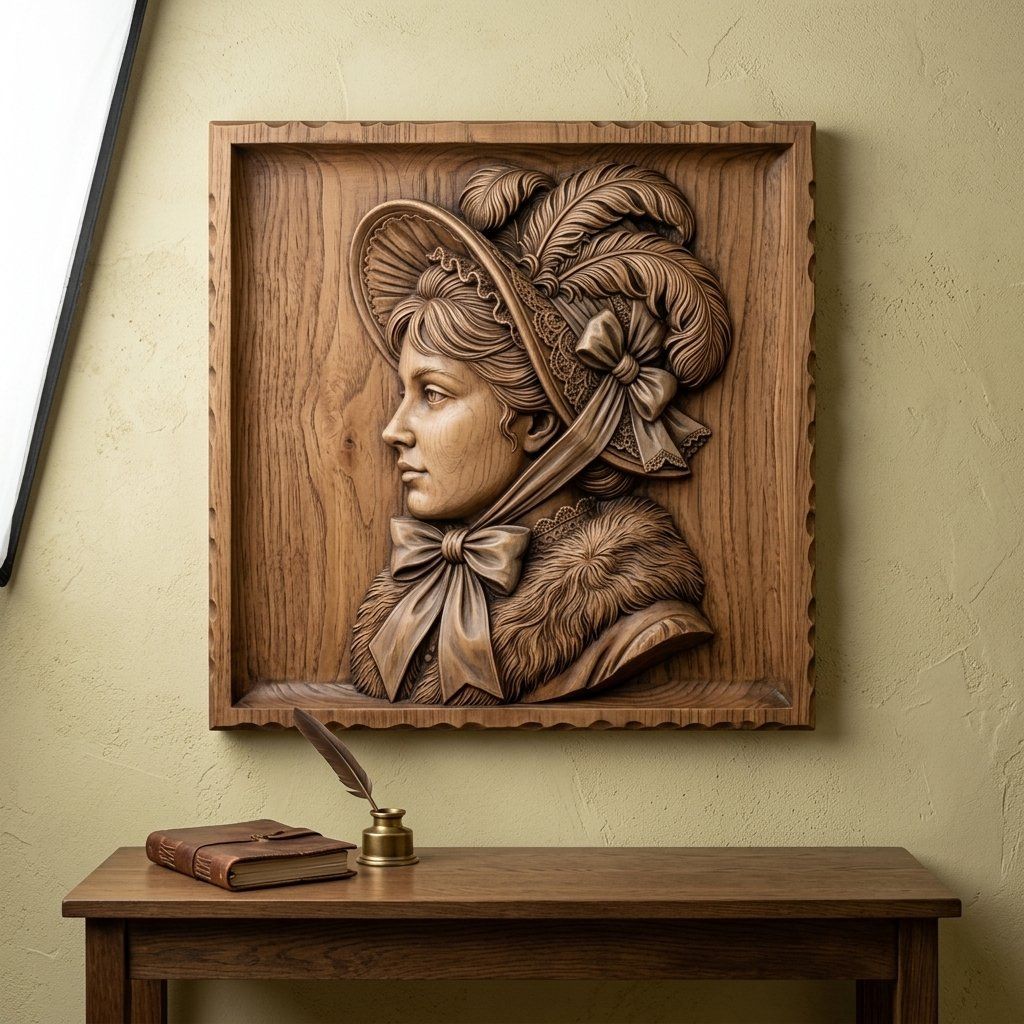 Victorian Lady Portrait CNC Relief STL bas-relief STL — view 13