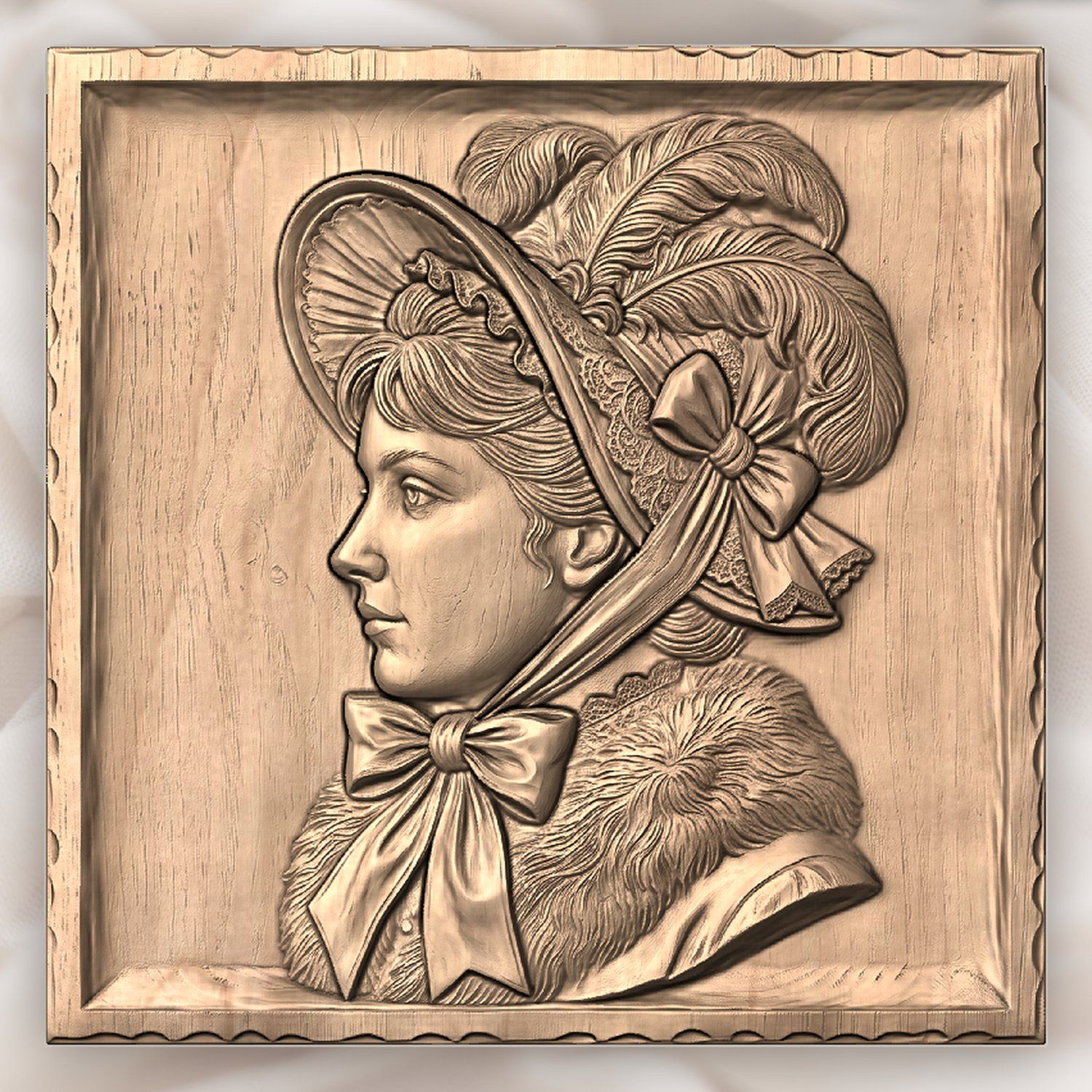 Victorian Lady Portrait CNC Relief STL bas-relief STL — view 4