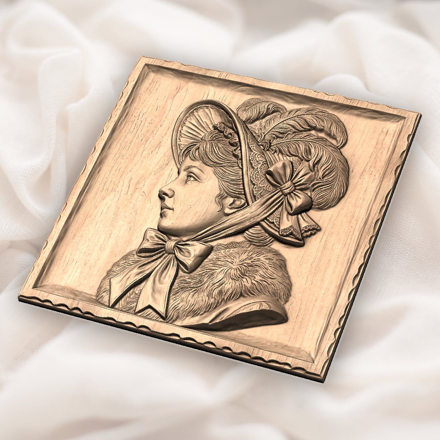 Victorian Lady Portrait CNC Relief STL bas-relief STL — view 5