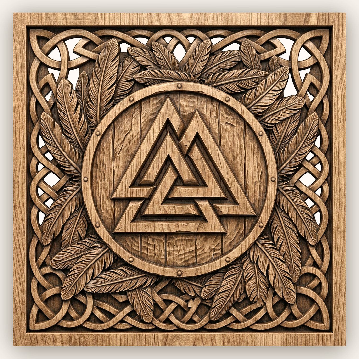 Viking Valknut Shield Raven CNC Relief STL bas-relief STL design