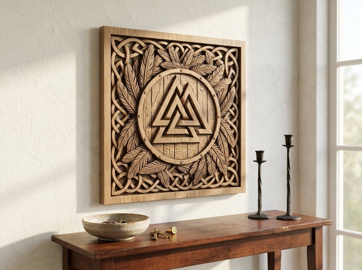 Viking Valknut Shield Raven CNC Relief STL bas-relief STL — view 14