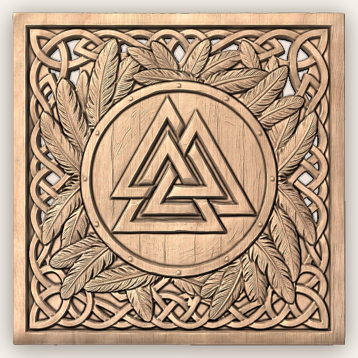 Viking Valknut Shield Raven CNC Relief STL bas-relief STL — view 5
