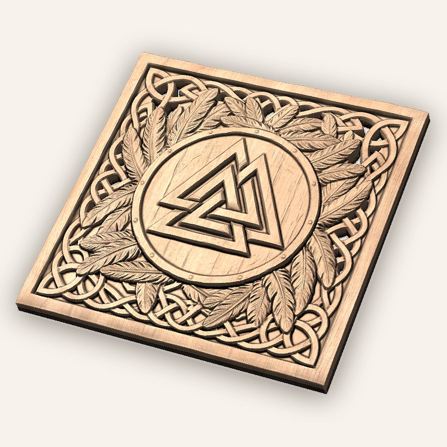 Viking Valknut Shield Raven CNC Relief STL bas-relief STL — view 6