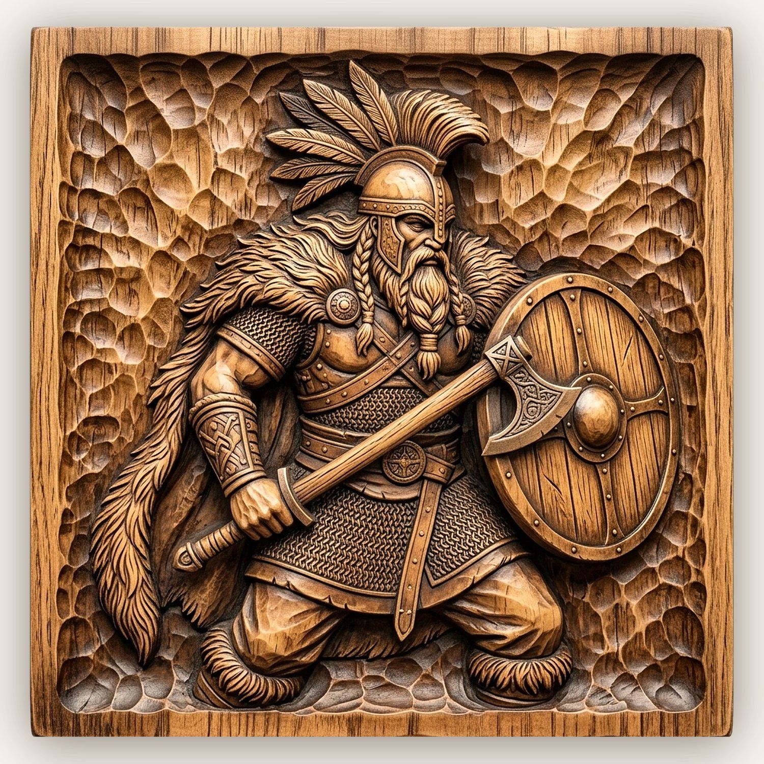 Viking Warrior Axe Shield CNC Relief STL bas-relief STL design