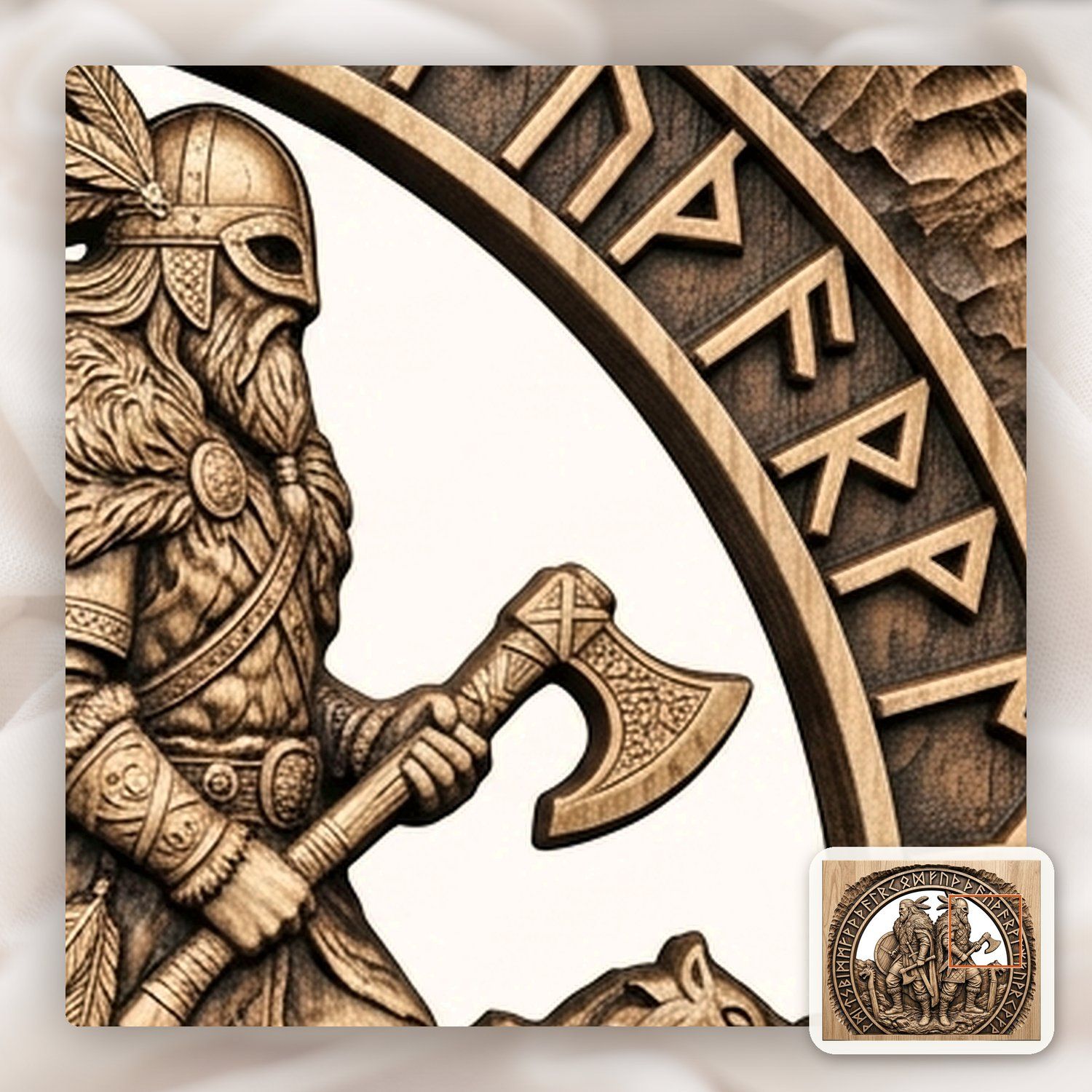 Viking Warriors Rune Circle CNC Relief STL bas-relief STL — view 11