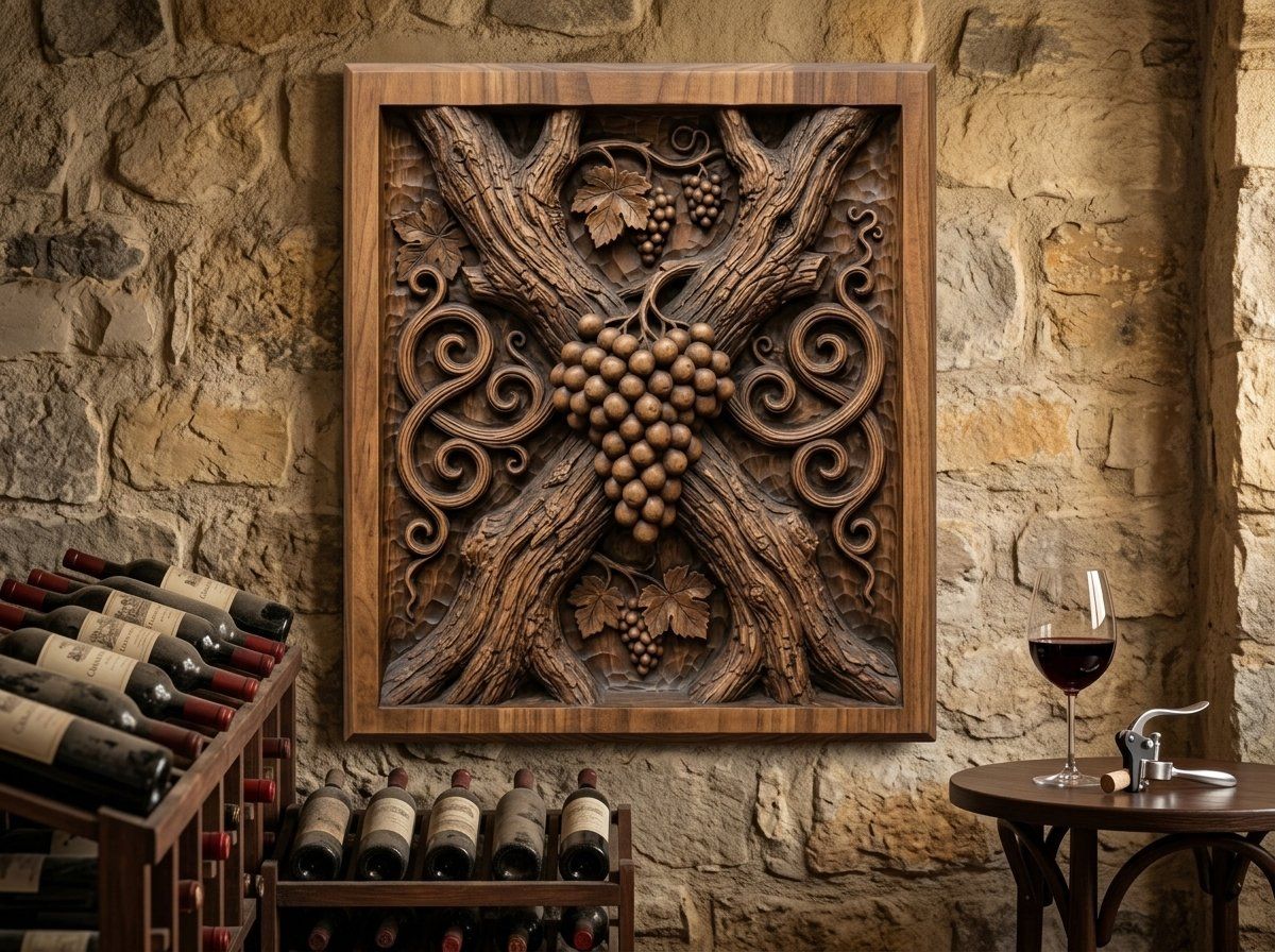Vineyard Grapes X Vine CNC Relief STL bas-relief STL — view 12