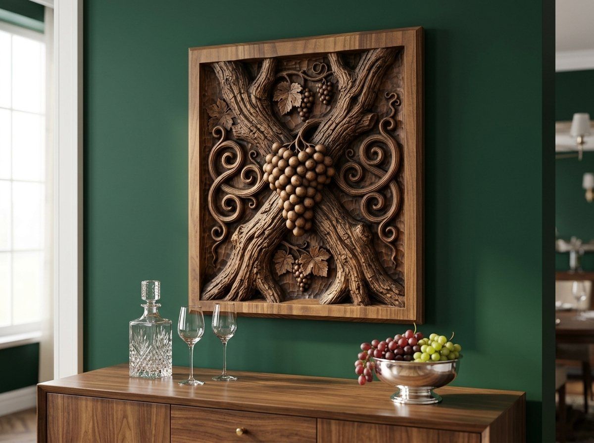 Vineyard Grapes X Vine CNC Relief STL bas-relief STL — view 13