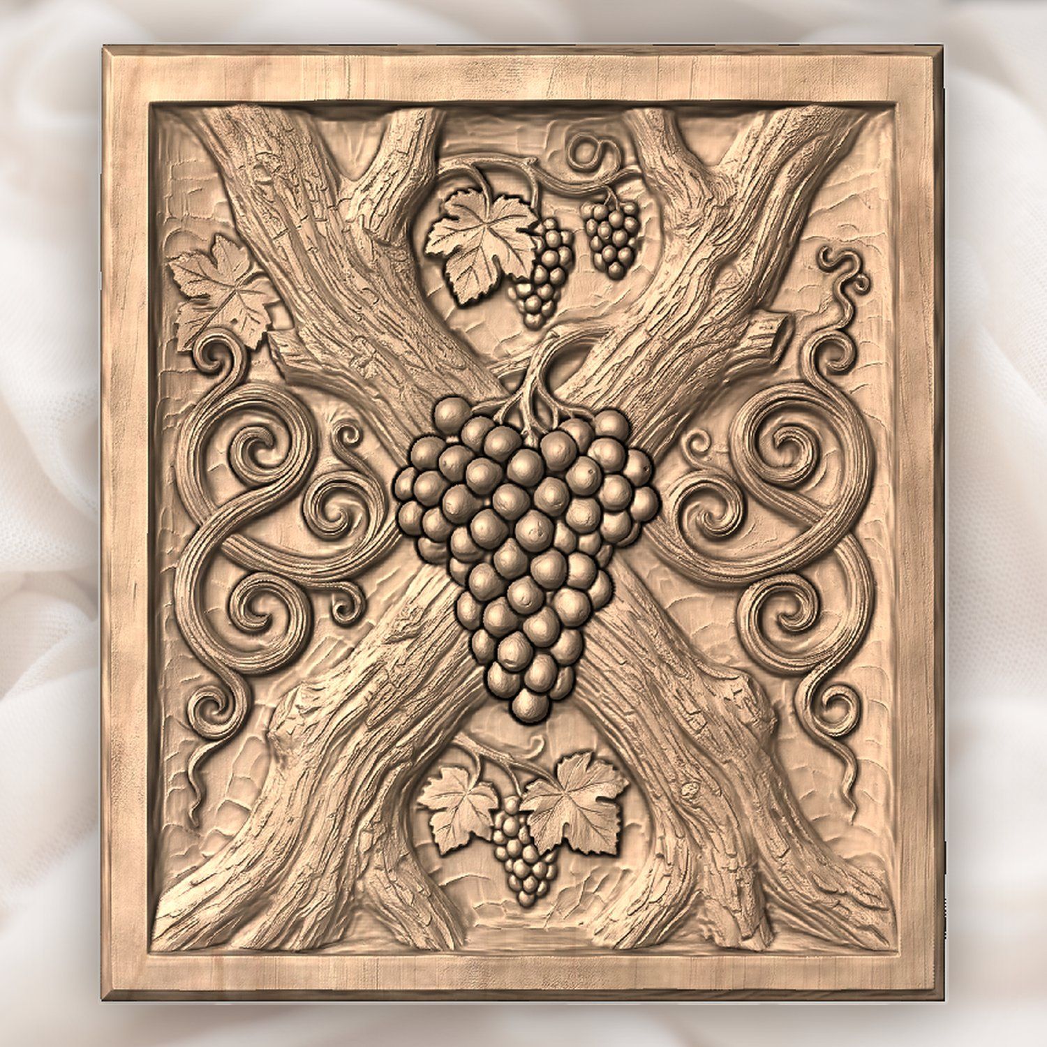 Vineyard Grapes X Vine CNC Relief STL bas-relief STL — view 3