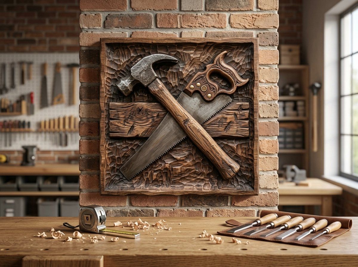 Vintage Carpenter Tools Workshop CNC Relief STL bas-relief STL — view 12