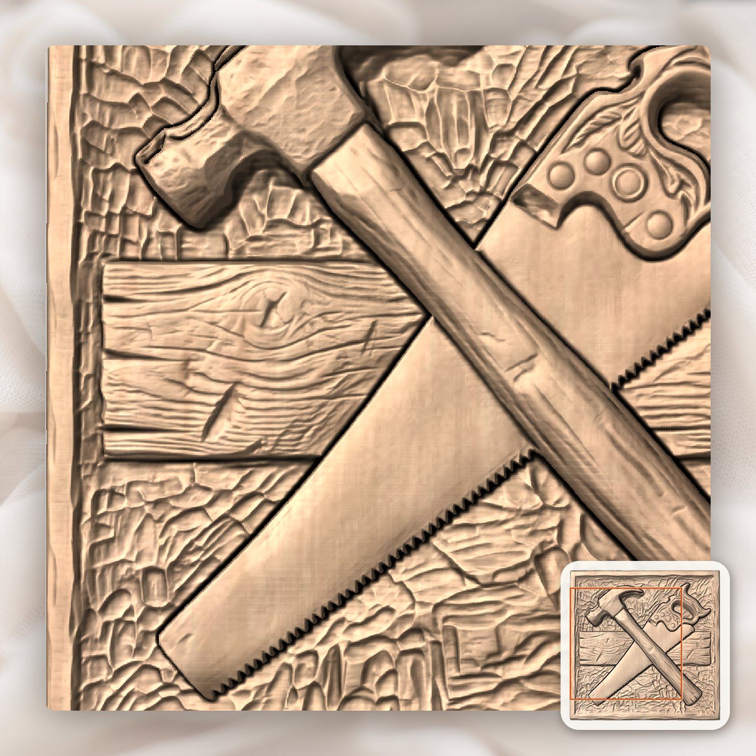 Vintage Carpenter Tools Workshop CNC Relief STL bas-relief STL — view 7