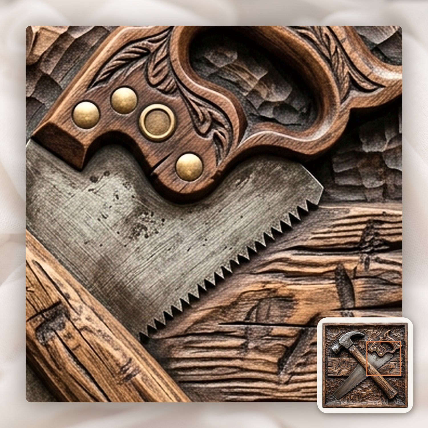 Vintage Carpenter Tools Workshop CNC Relief STL bas-relief STL — view 10