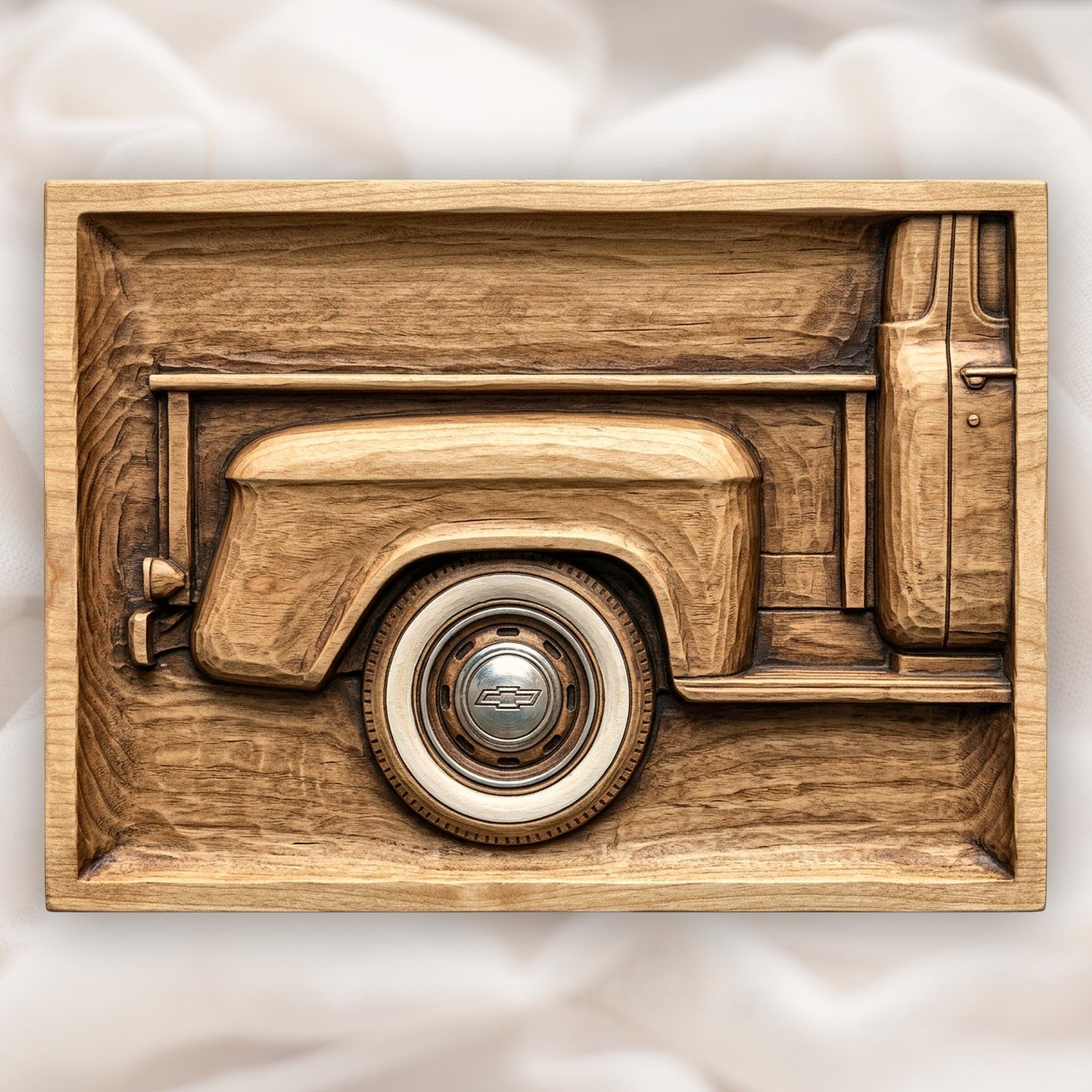 Vintage Chevy Truck Fender Decorative Panel CNC Relief STL bas-relief STL design