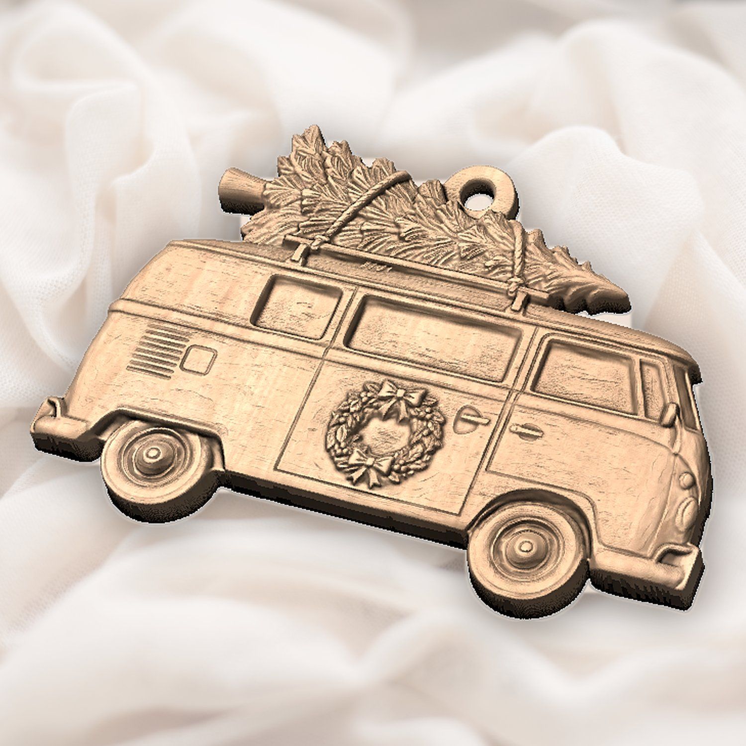 Vintage Christmas Camper Van Ornament CNC Relief STL bas-relief STL — view 6