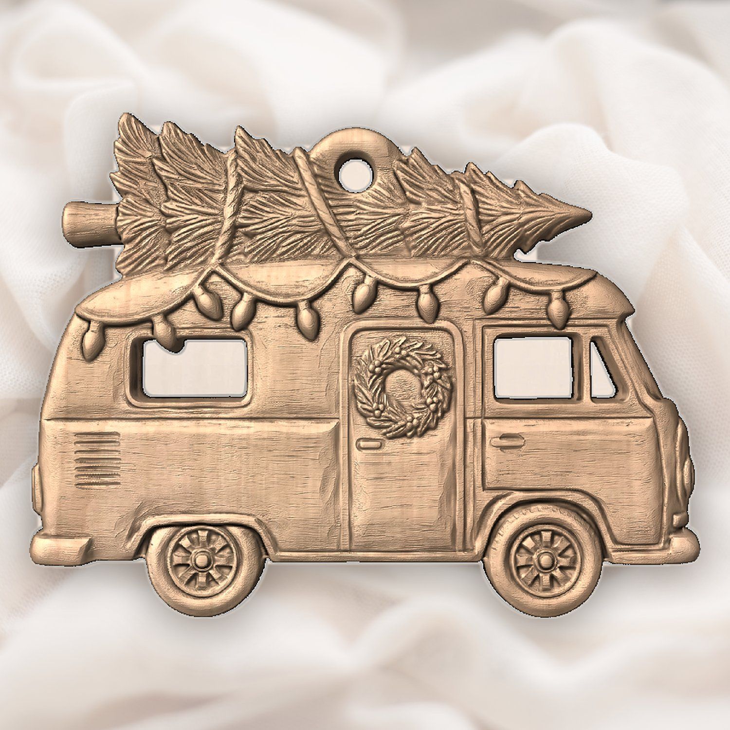 Vintage Christmas Camper Van Ornament CNC Relief STL bas-relief STL — view 5