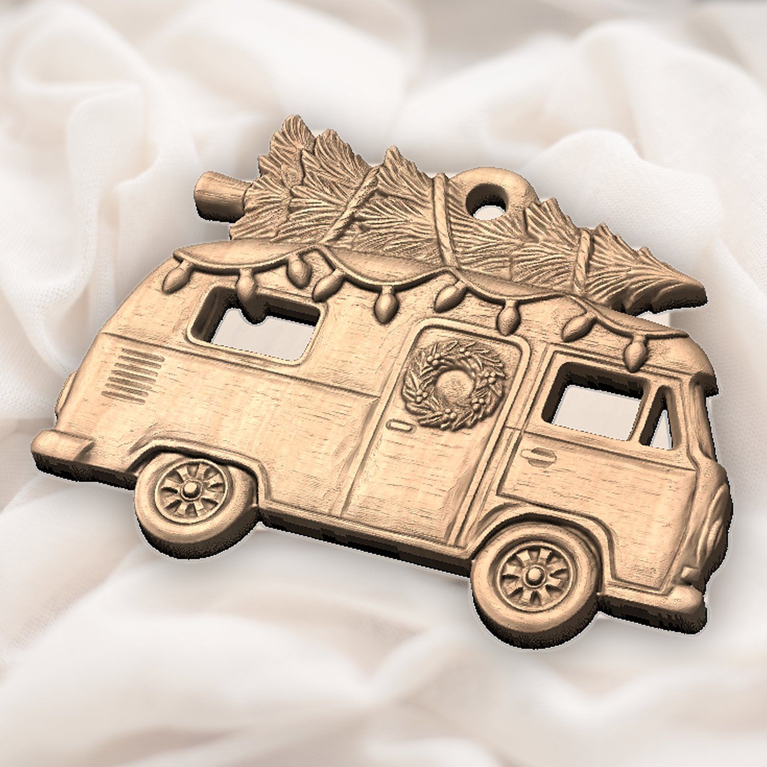 Vintage Christmas Camper Van Ornament CNC Relief STL bas-relief STL — view 6