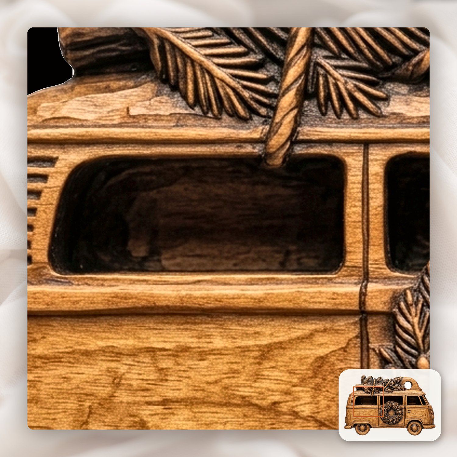 Vintage Christmas Camper Van Ornament CNC Relief STL bas-relief STL — view 12