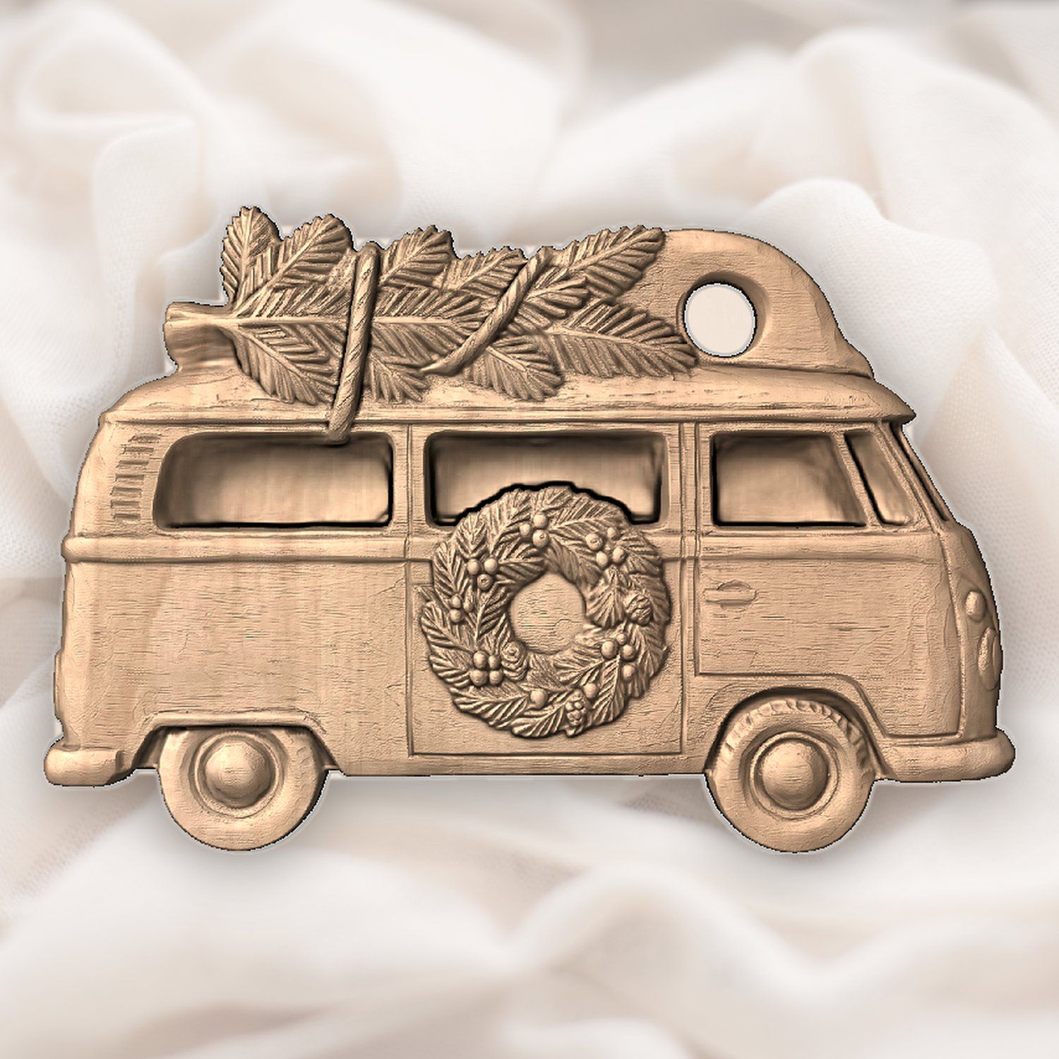 Vintage Christmas Camper Van Ornament CNC Relief STL bas-relief STL — view 5