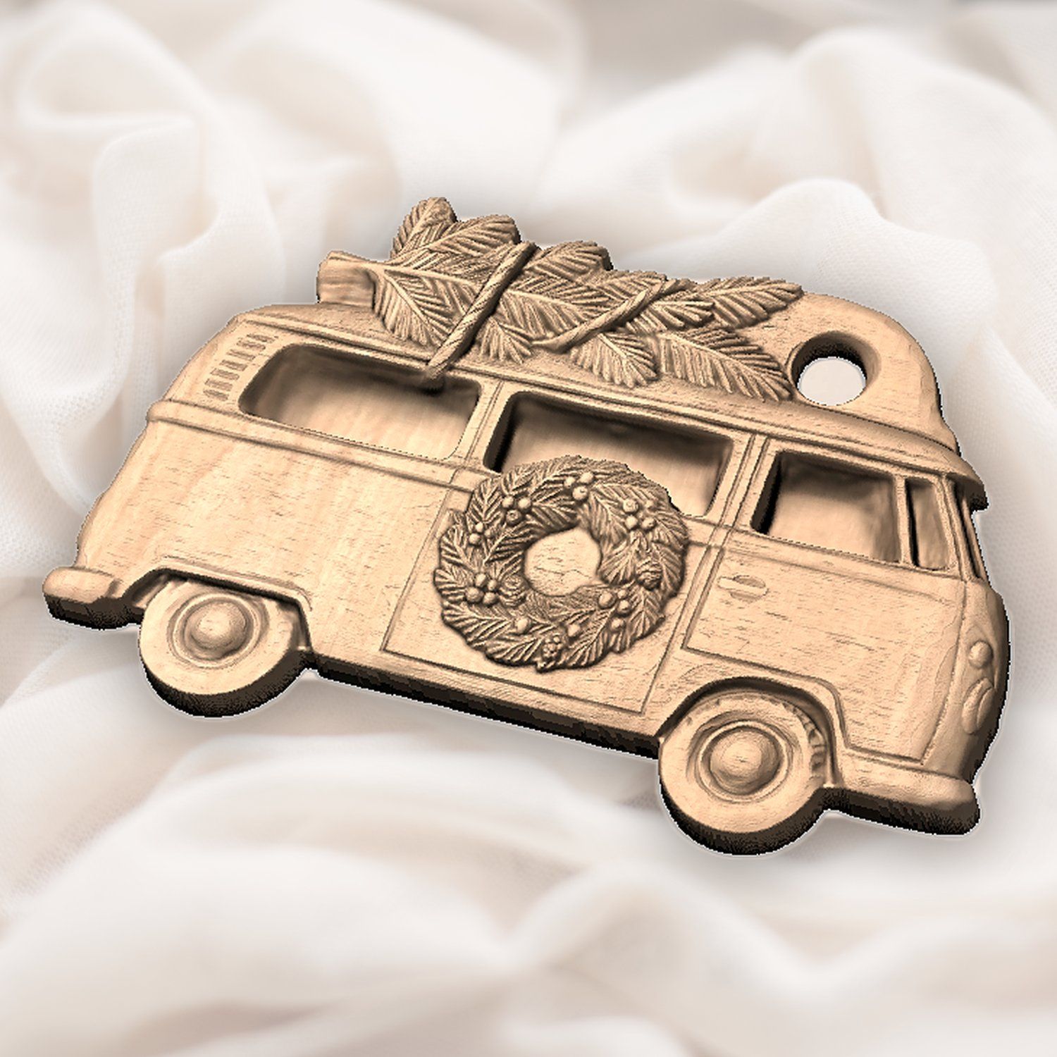 Vintage Christmas Camper Van Ornament CNC Relief STL bas-relief STL — view 6