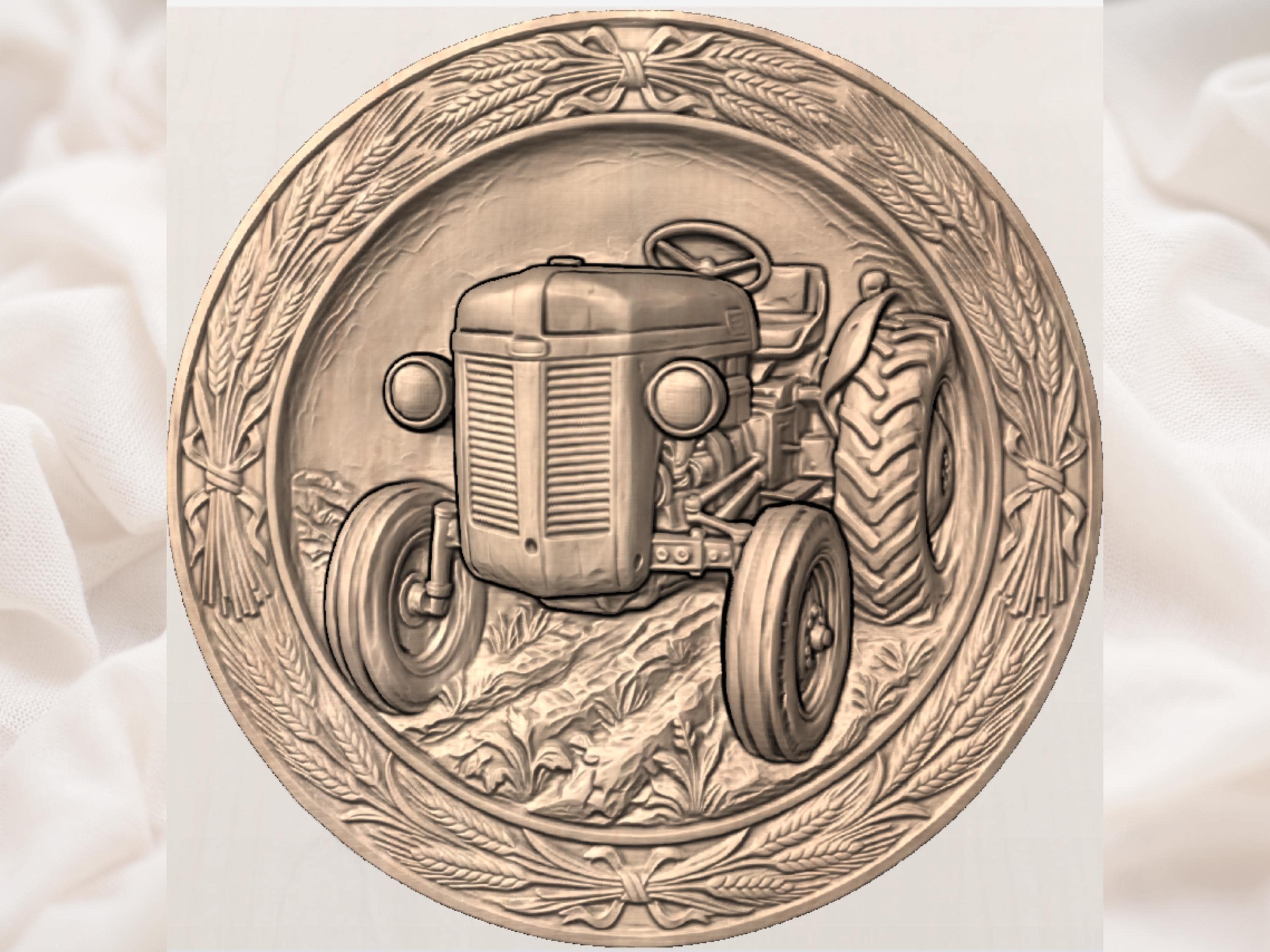 Vintage Farm Tractor Heritage CNC router STL bas-relief STL — view 3