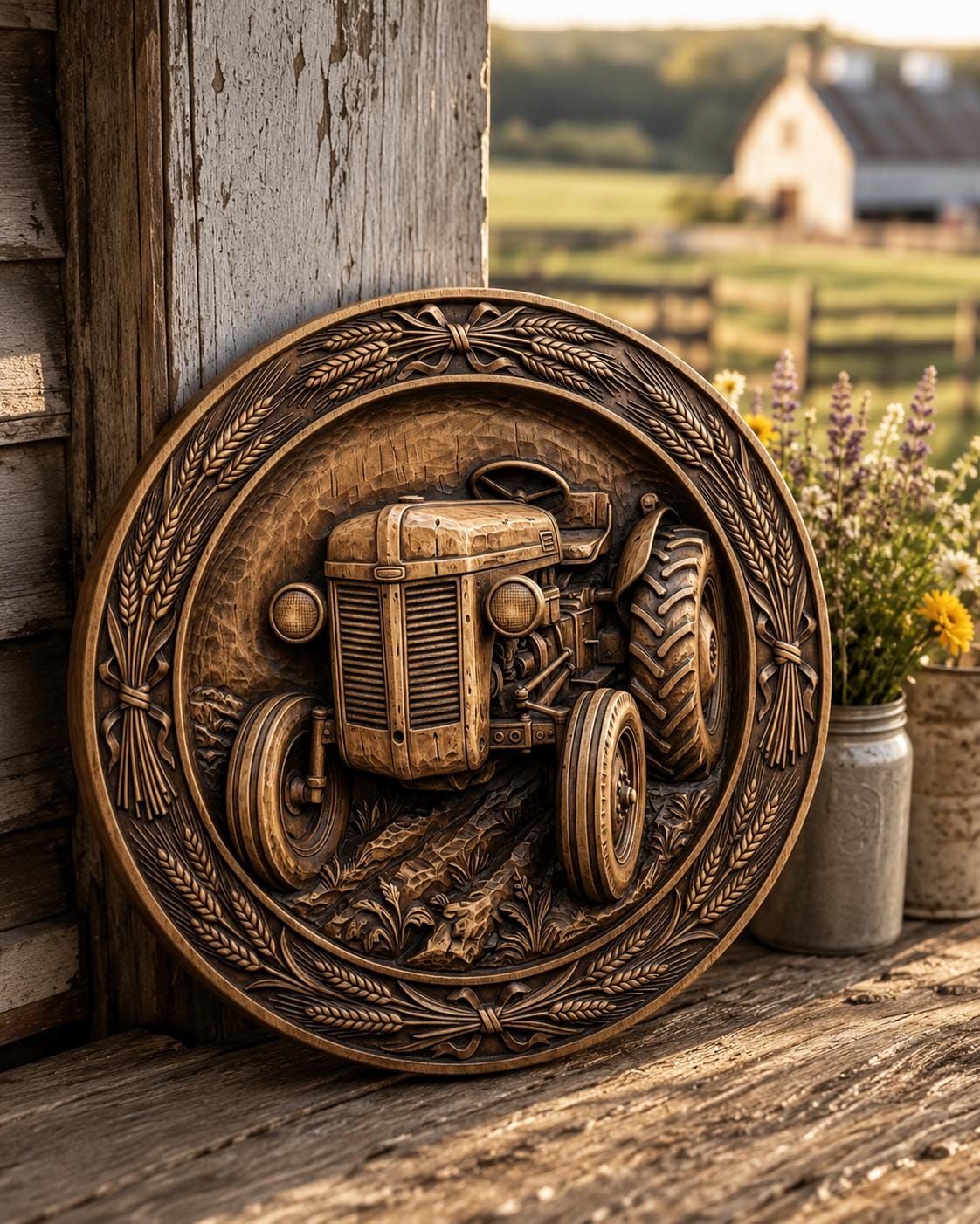 Vintage Farm Tractor Heritage CNC router STL bas-relief STL — view 6