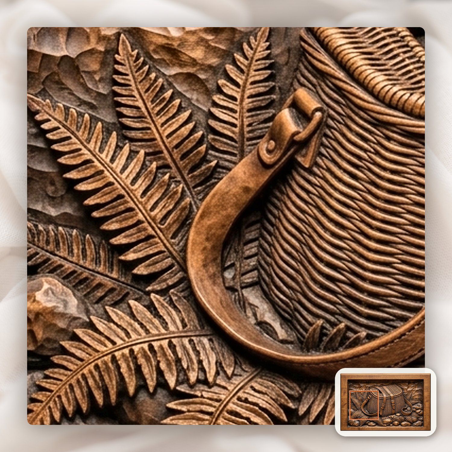 Vintage Fishing Creel Basket CNC Relief STL bas-relief STL — view 12