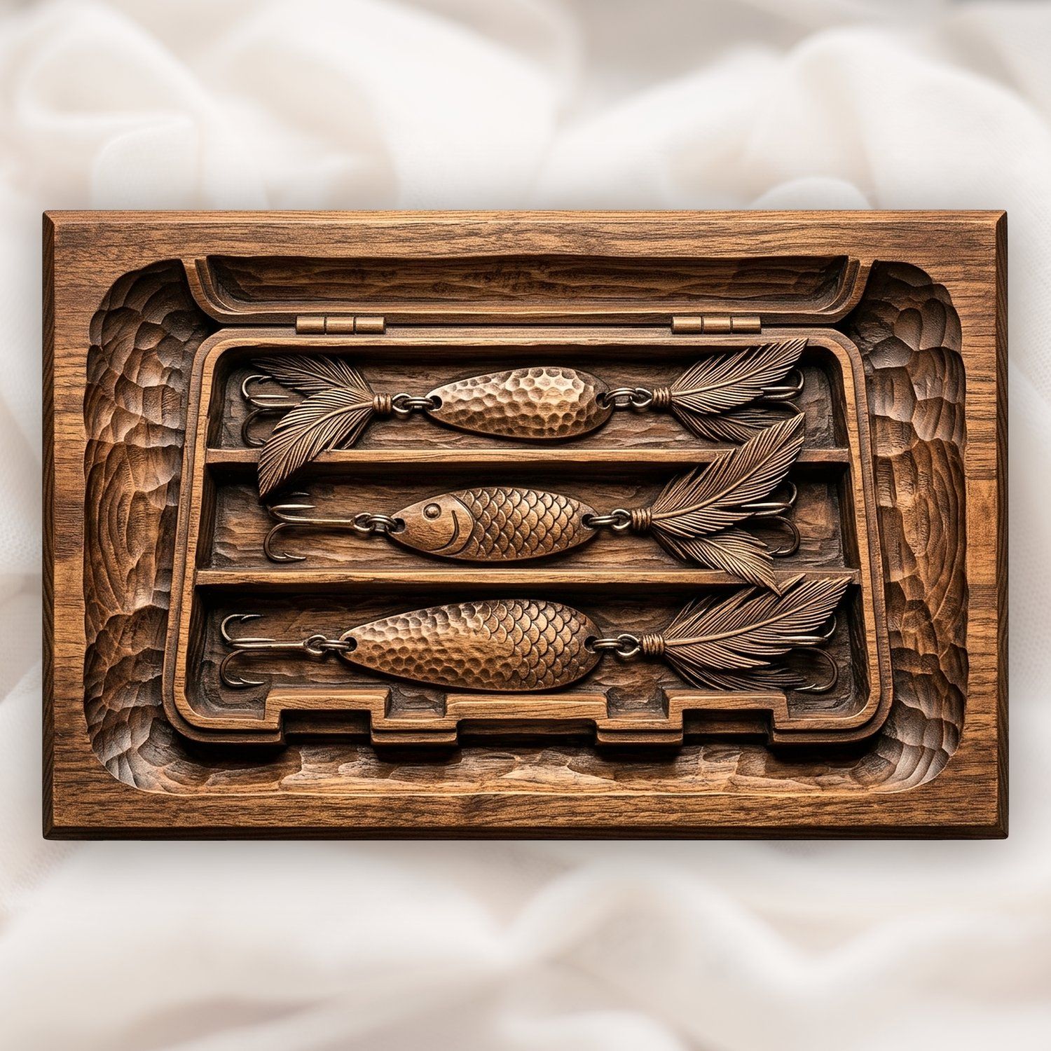 Vintage Fishing Lure Tackle Box CNC Relief STL bas-relief STL design