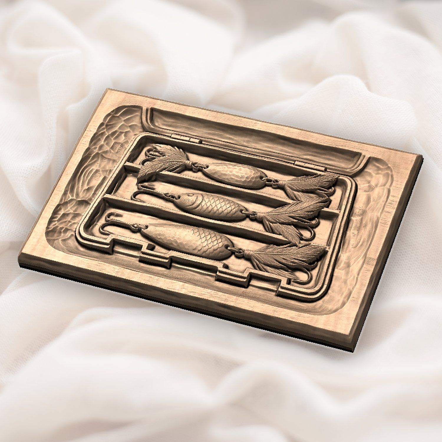 Vintage Fishing Lure Tackle Box CNC Relief STL bas-relief STL — view 6