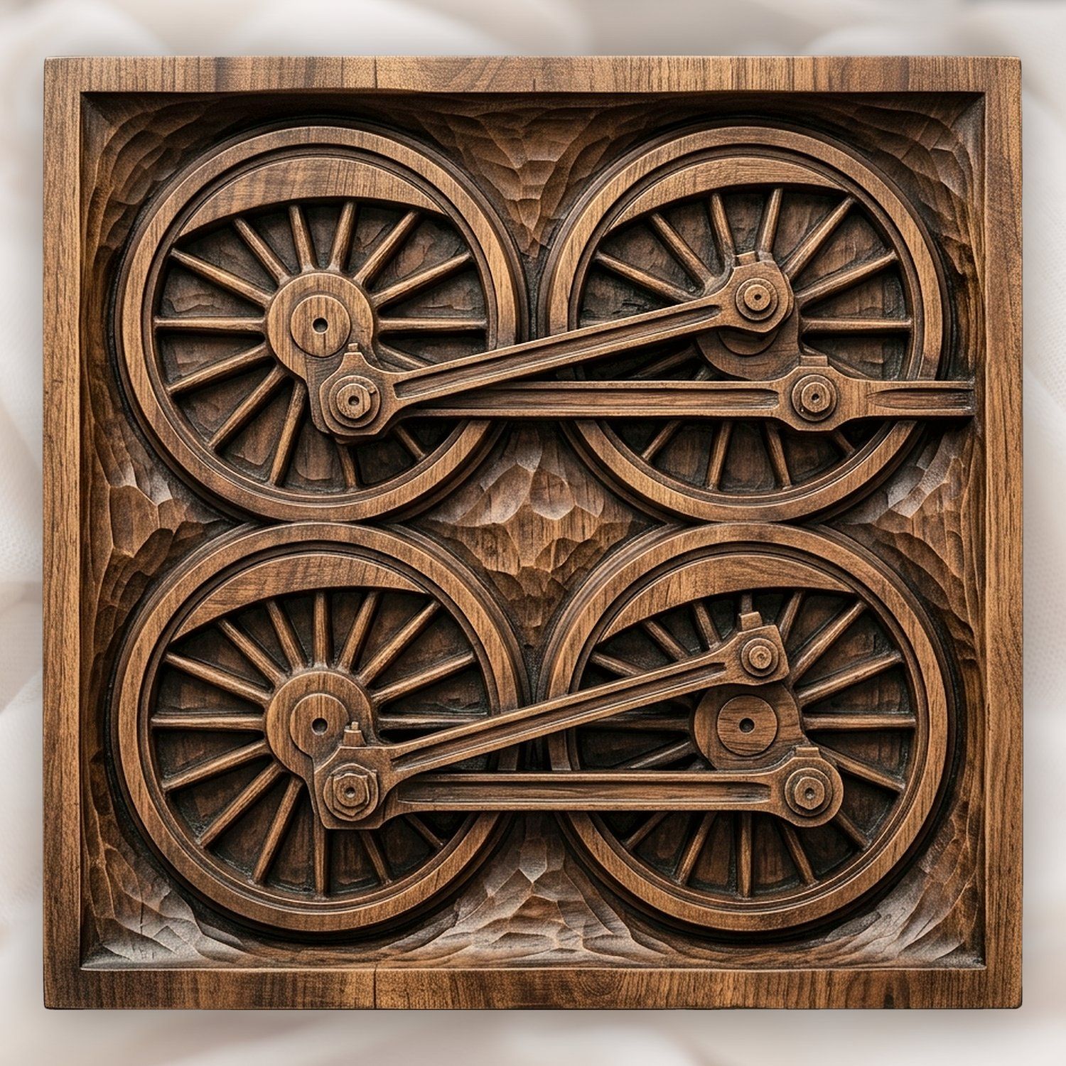 Vintage Locomotive Drive Wheels CNC Relief STL bas-relief STL design