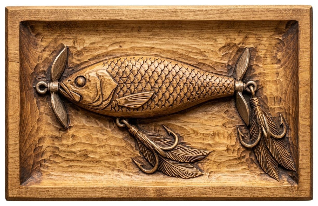 Vintage Propeller Fishing Lure CNC Relief STL bas-relief STL — view 4