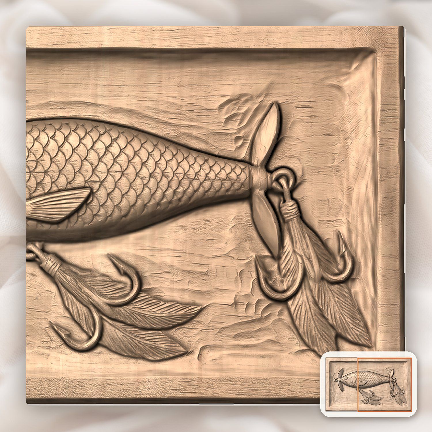 Vintage Propeller Fishing Lure CNC Relief STL bas-relief STL — view 8