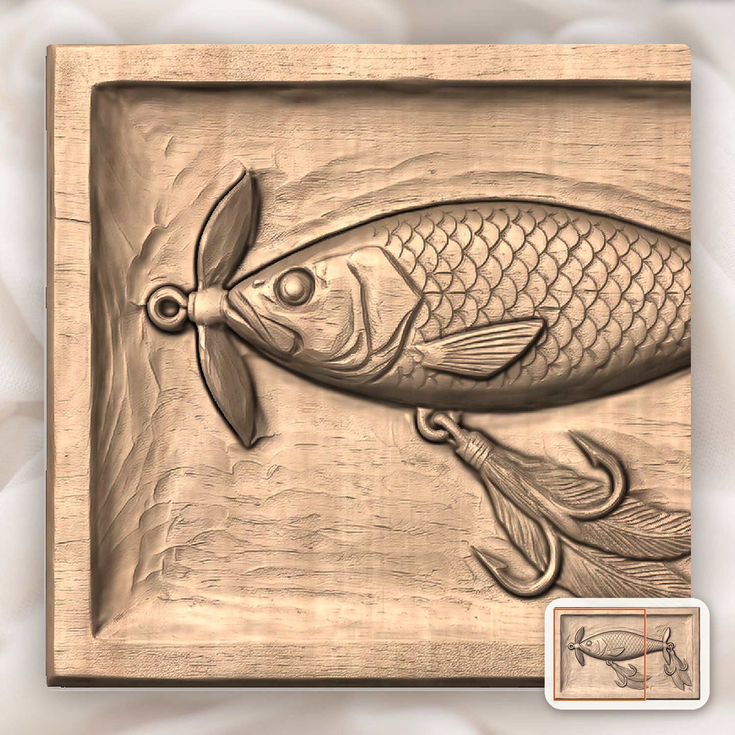 Vintage Propeller Fishing Lure CNC Relief STL bas-relief STL — view 10