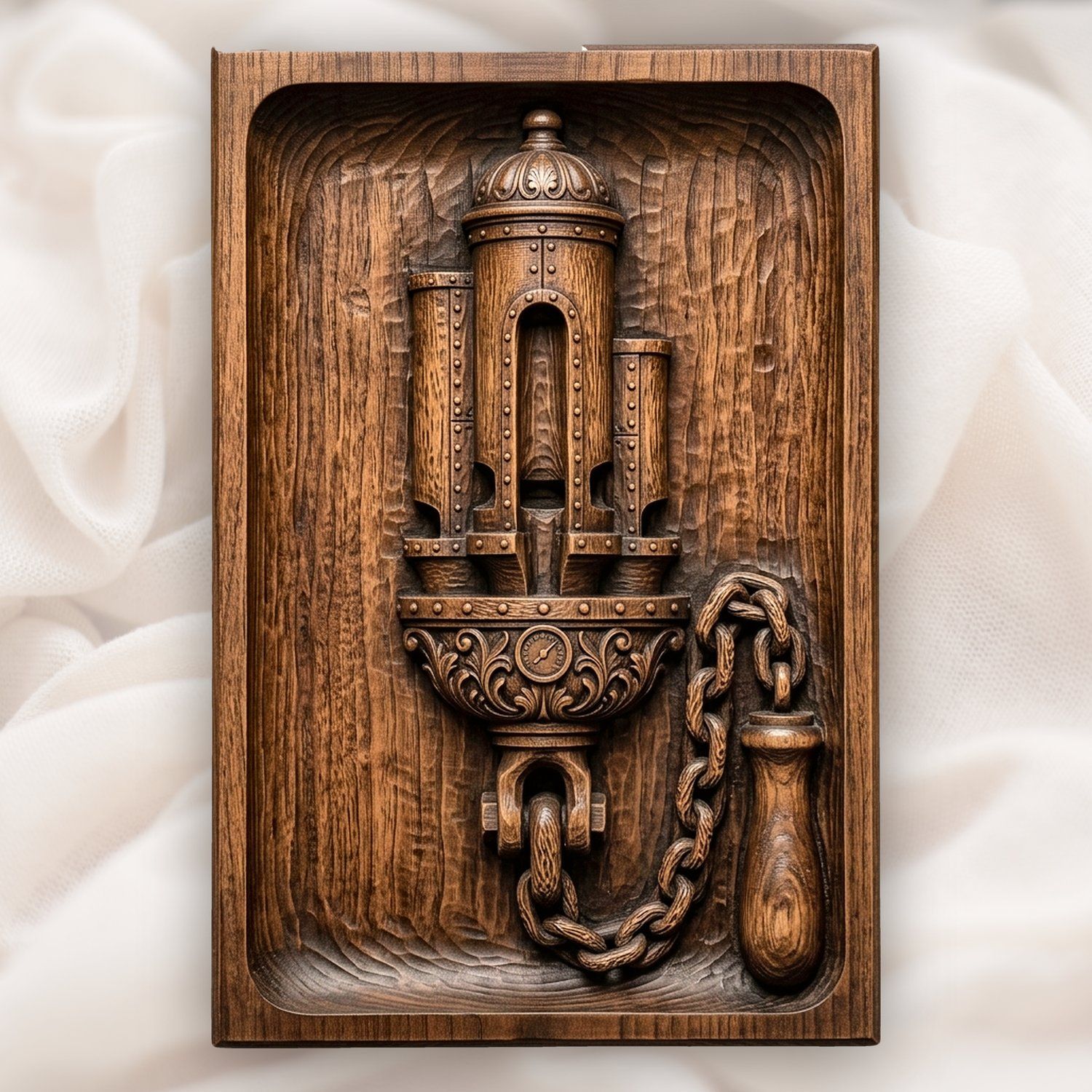 Vintage Steam Engine Whistle CNC Relief STL bas-relief STL design