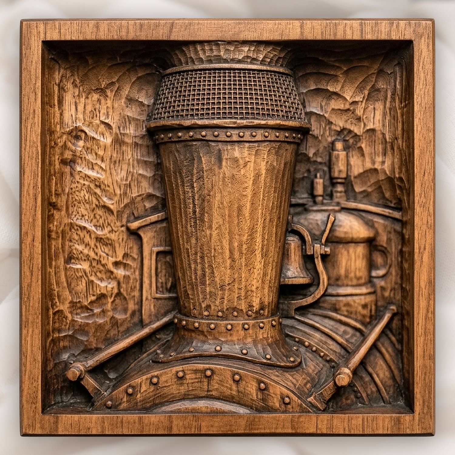 Vintage Steam Locomotive Smokestack CNC Relief STL bas-relief STL design