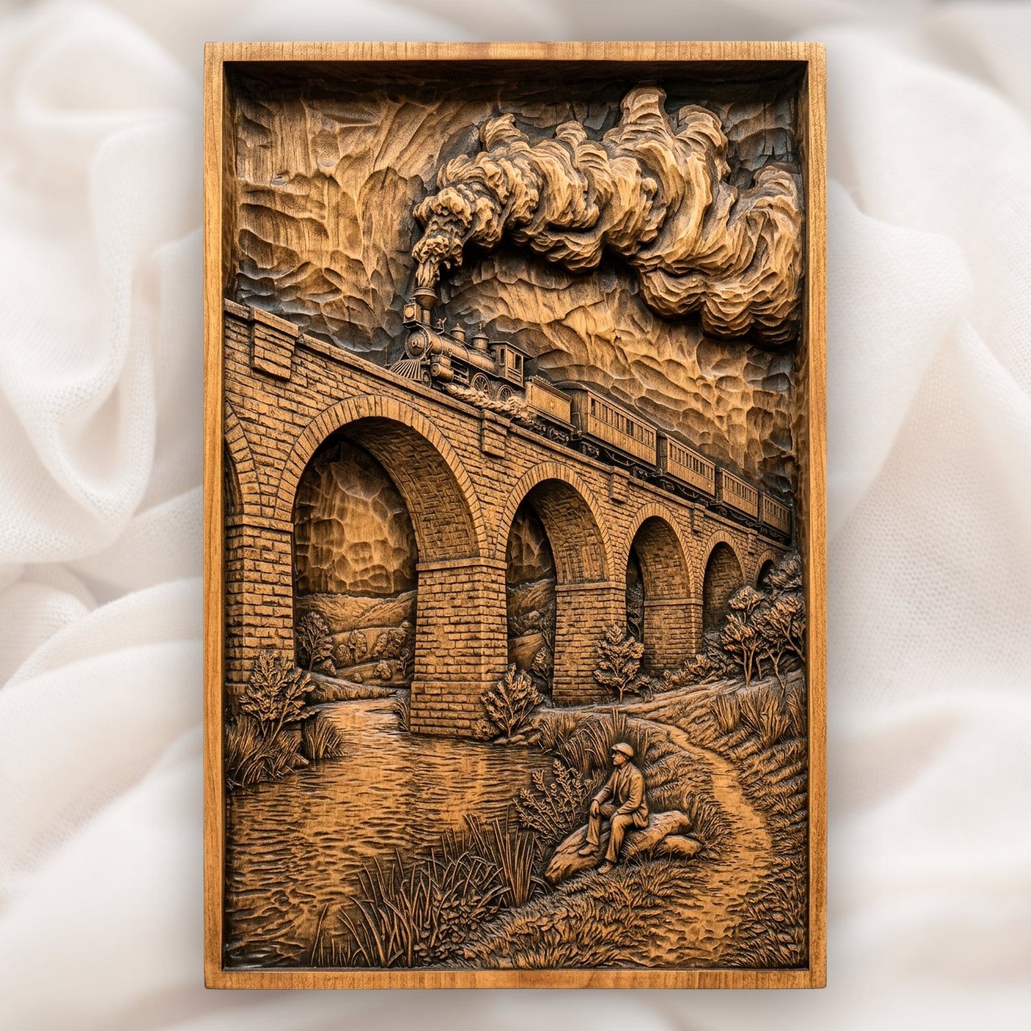 Vintage Steam Train CNC Relief STL bas-relief STL design