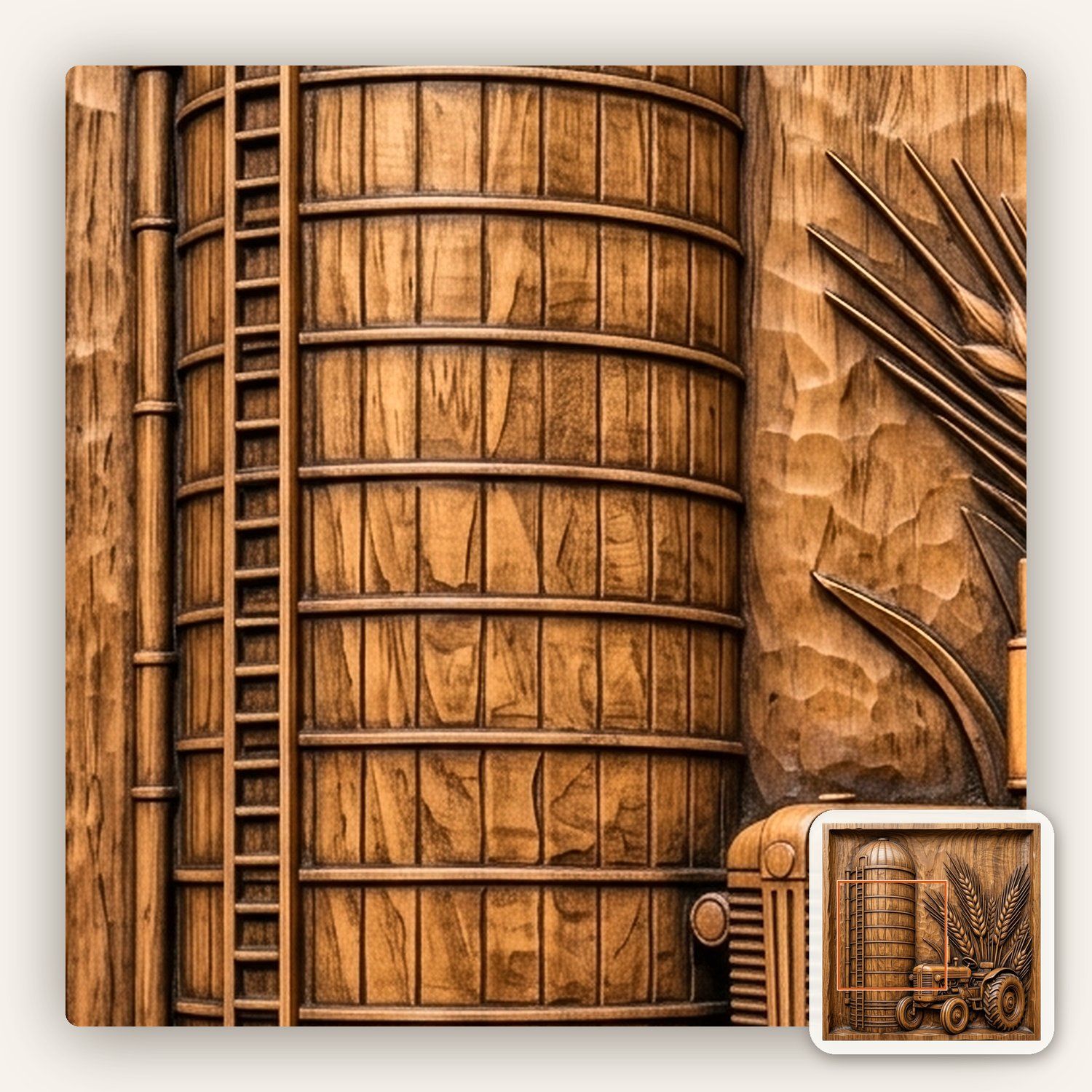 Vintage Tractor Farm Silo CNC Relief STL bas-relief STL — view 10