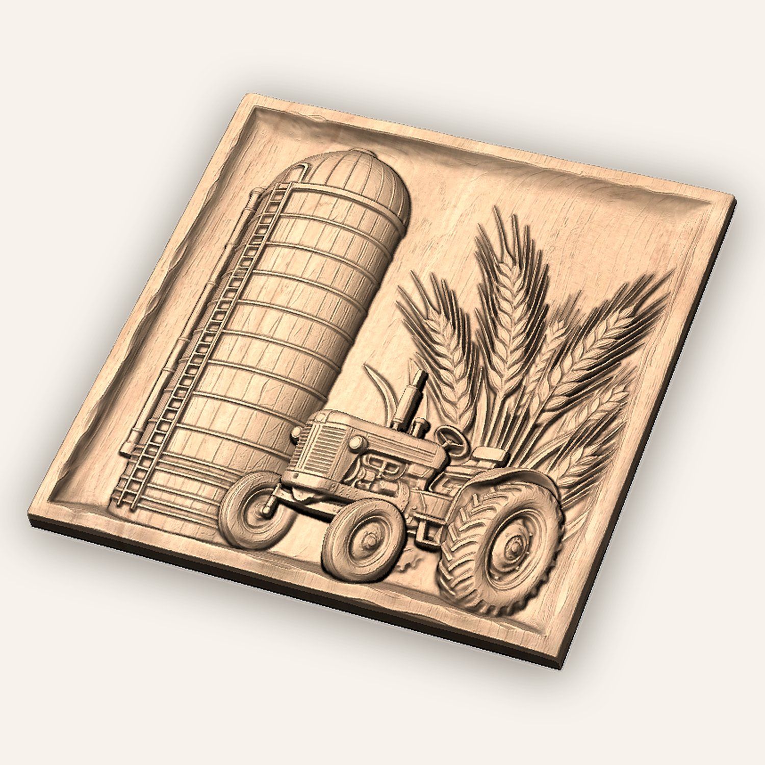 Vintage Tractor Farm Silo CNC Relief STL bas-relief STL — view 4