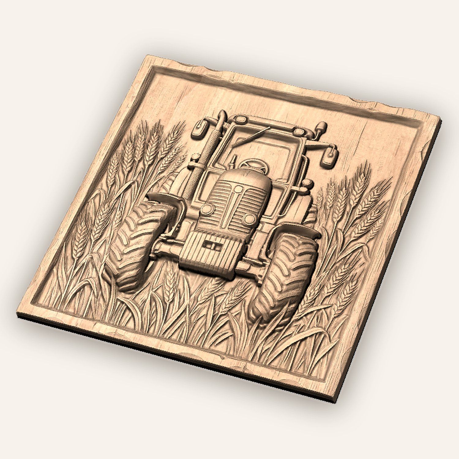 Vintage Tractor Wheat Field CNC Relief STL bas-relief STL — view 5