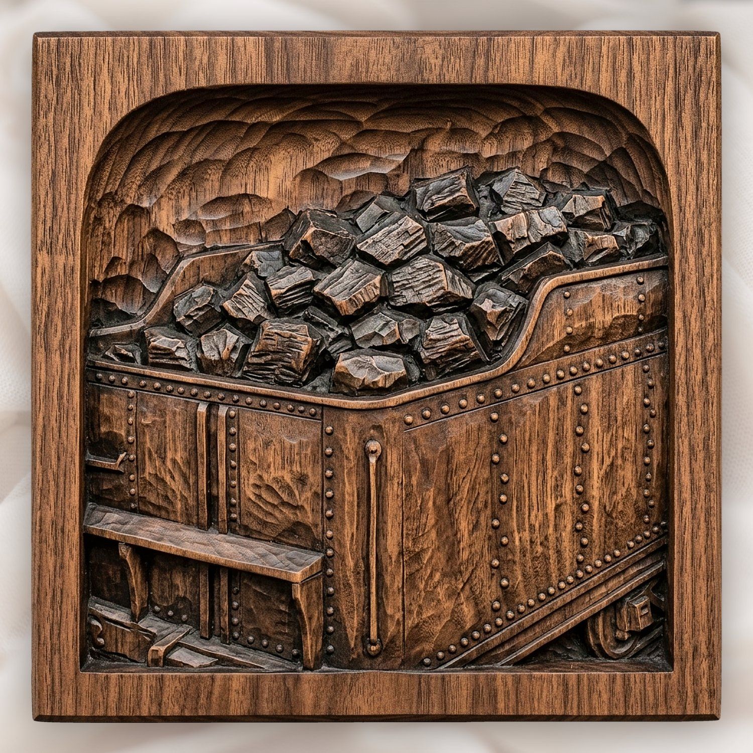 Vintage Train Coal Tender CNC Relief STL bas-relief STL design