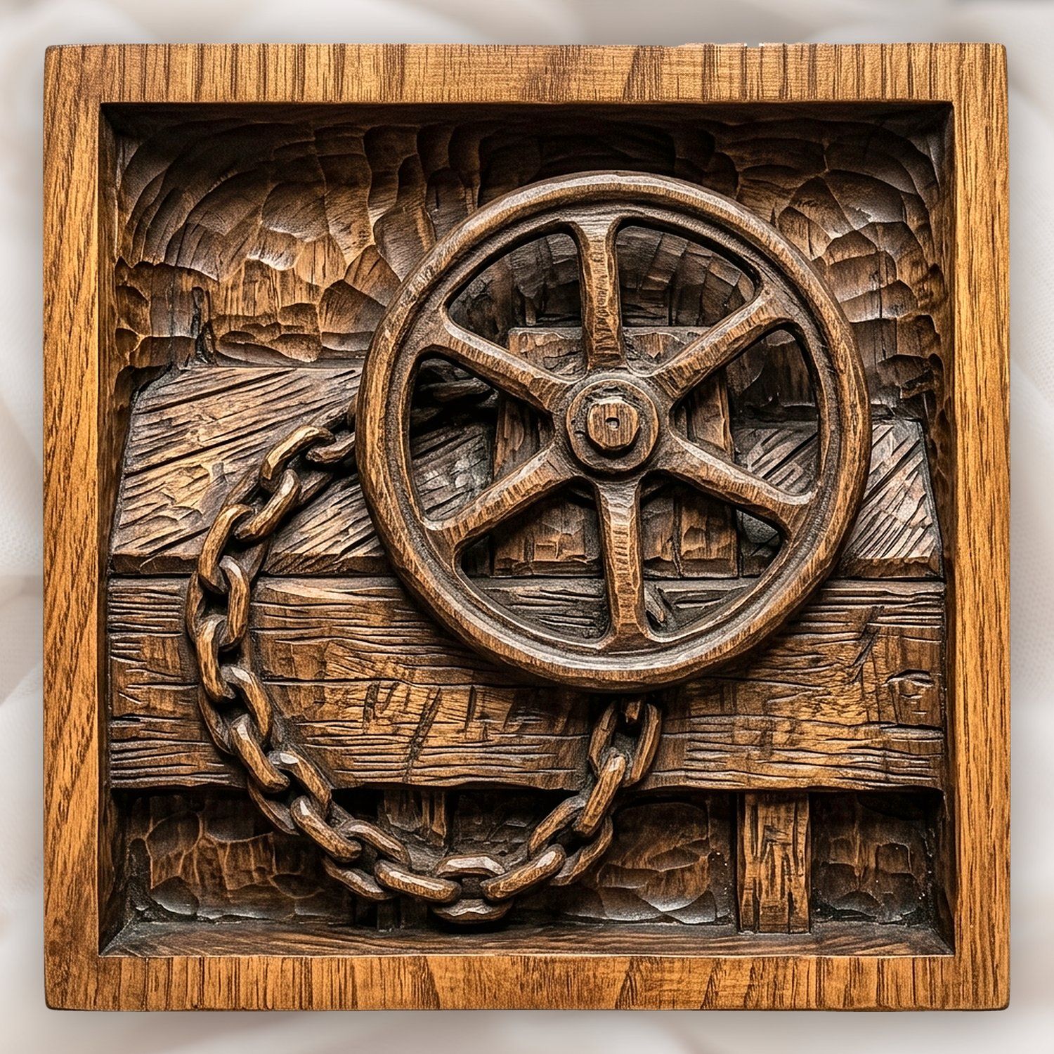 Vintage Train Handbrake CNC Relief STL bas-relief STL design