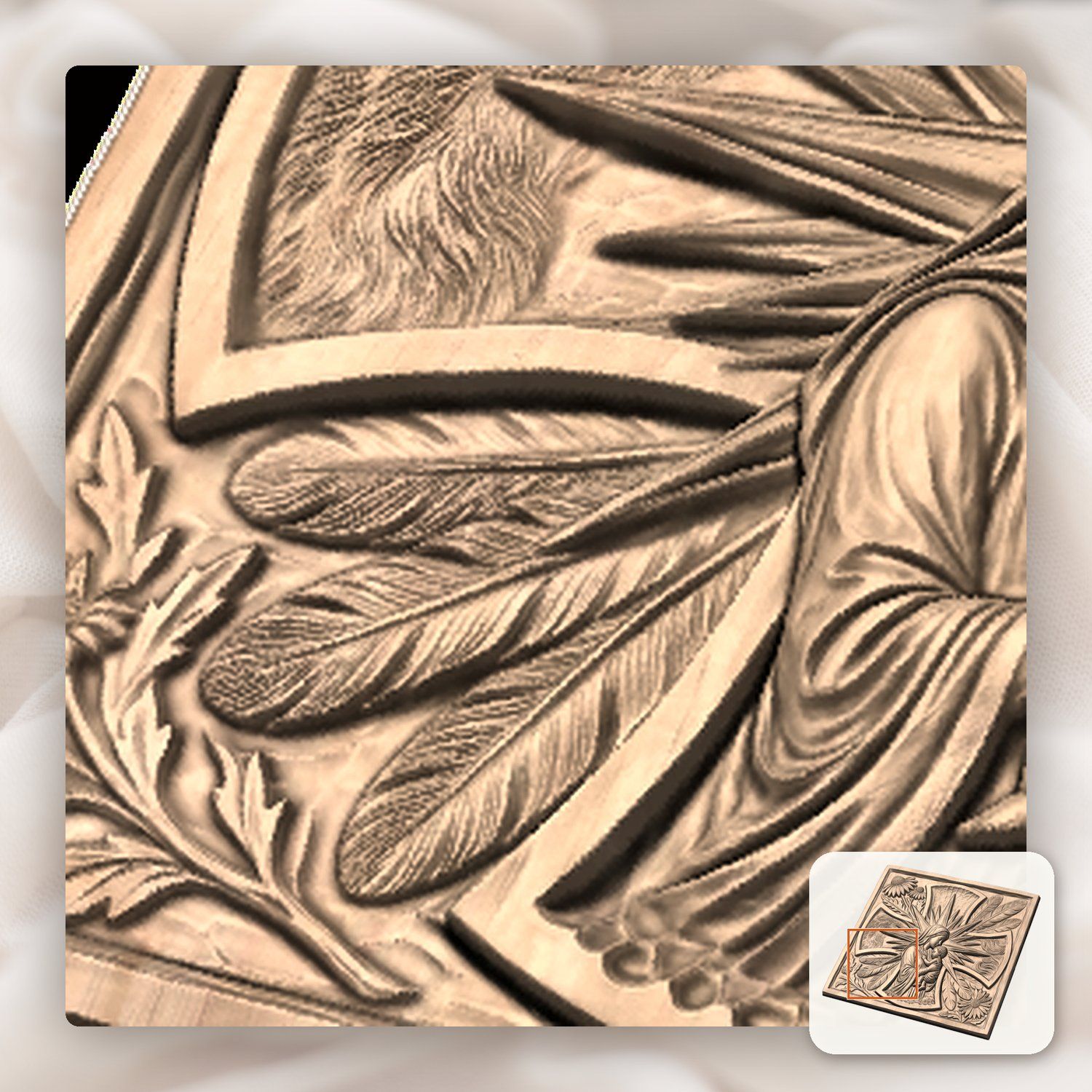 Virgin Mary Madonna and Child Jesus CNC Relief STL bas-relief STL — view 10