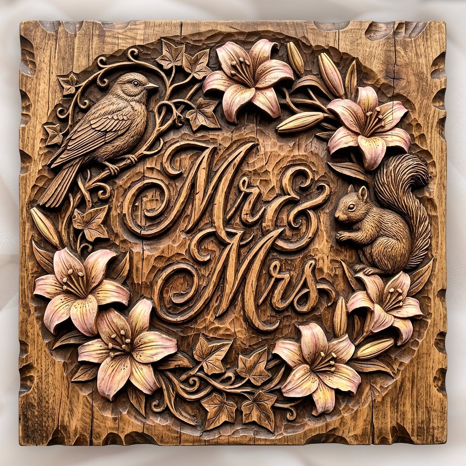 Wedding Anniversary Mr and Mrs Sign CNC Relief STL bas-relief STL design