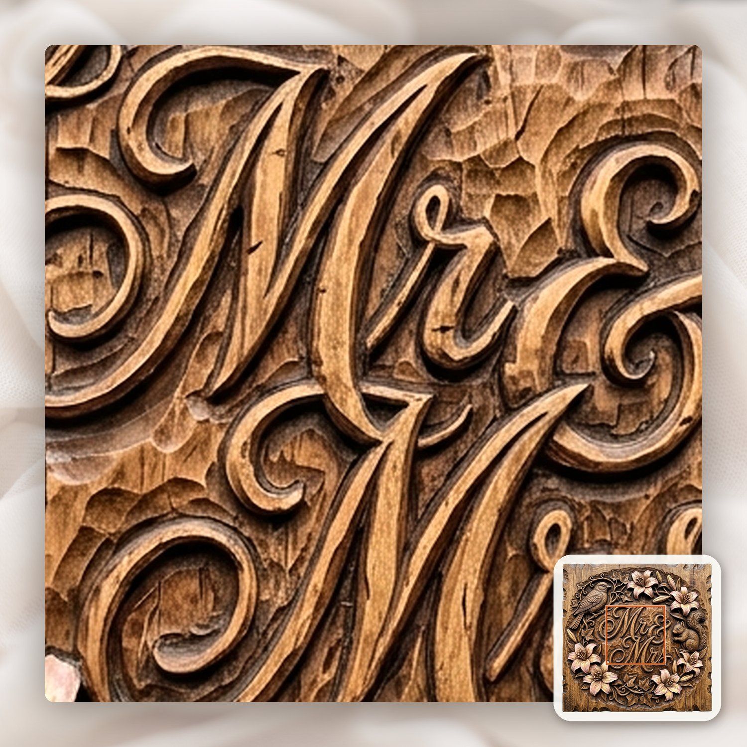 Wedding Anniversary Mr and Mrs Sign CNC Relief STL bas-relief STL — view 12