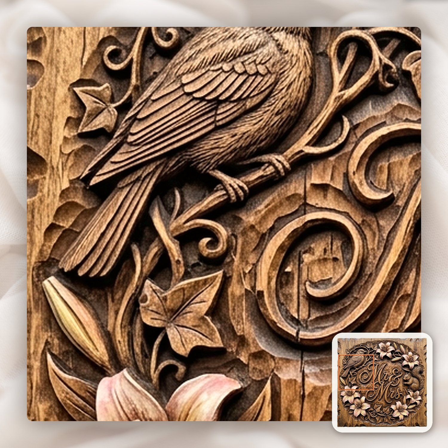 Wedding Anniversary Mr and Mrs Sign CNC Relief STL bas-relief STL — view 13